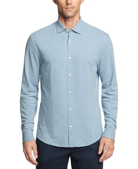 michael kors men's fine gauge knit slim fit dress shirt|slim tech stretch cotton shirt.